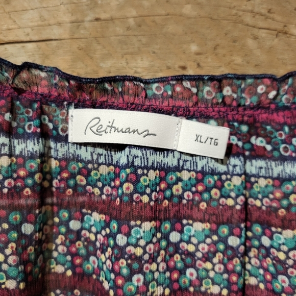 Bohemian Blue and Pink Women's Top - Picture 2 of 3